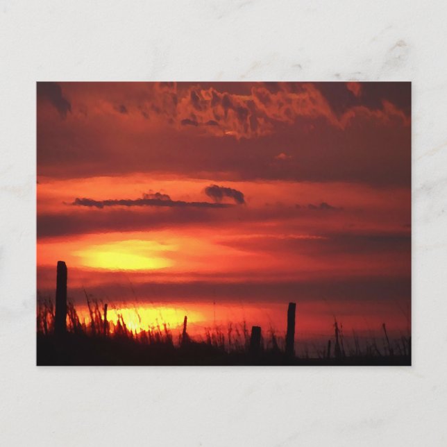 Orange Oklahoma Sunrise on Plains Landschaft Postkarte (Vorderseite)