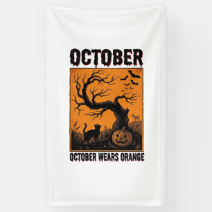 Orange Oktober Halloween Vintage Gruseliges Shirt Banner