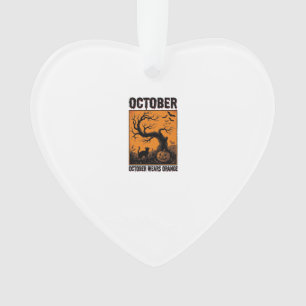 Orange Oktober Halloween Vintage Gruseliges Shirt  Ornament