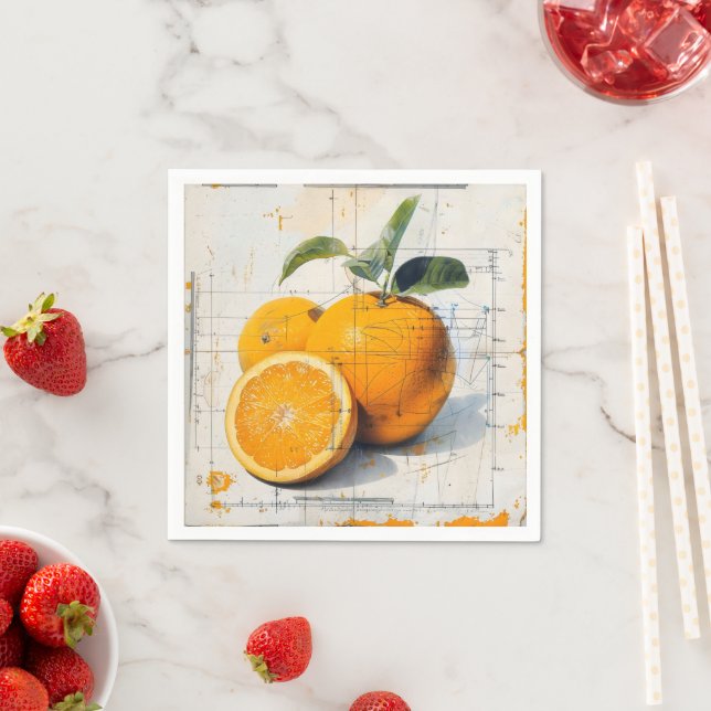 Orange Old School Diagramm Serviette (Beispiel)