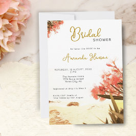 Orange Oleander Blume Beach Brautparty Einladung