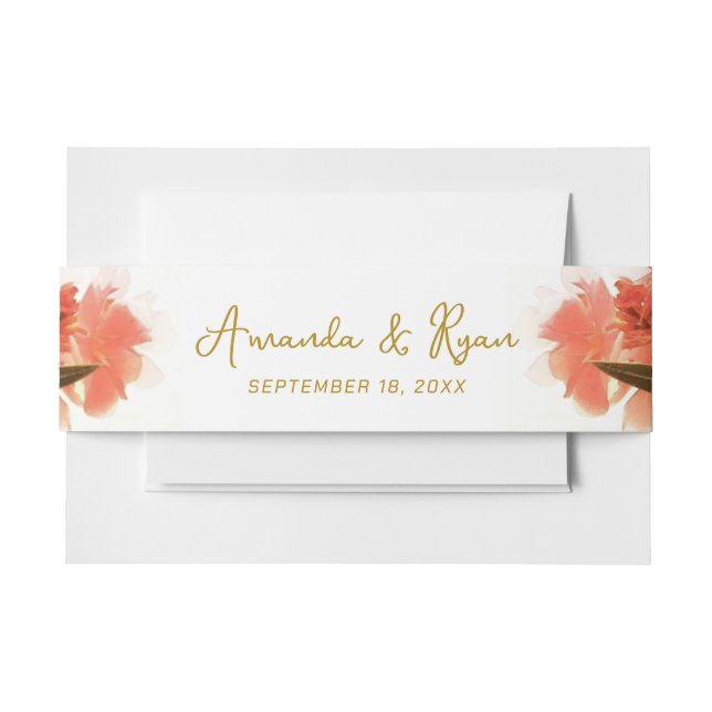 Orange Oleander Blume Floral Beach Wedding Einladungsbanderole (Vorderseite Beispiel)