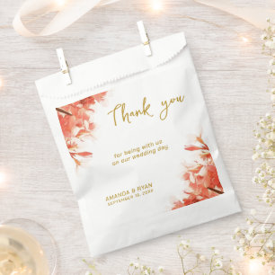Orange Oleander Blume Floral Wedding Vielen Dank Geschenktütchen