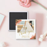 Orange Oleander Blume Foto Vielen Dank für Ihre Ho Magnet<br><div class="desc">Orange Oleander Blume Foto Danke Ihnen Hochzeitsmagnet. Foto Hochzeitsmagnet mit einem Hochzeitsfest Foto,  Braut- und Bräutigamen und Hochzeitstag. Personalisieren Sie Ihre Hochzeit mit Foto und anderen Details. Ein eleganter und floraler Dankeschön Magnet - großartig als Geschenk für Ihre Hochzeitsgäste.</div>