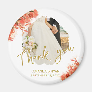 Orange Oleander Blume Foto Vielen Dank für Ihre Ho Magnet