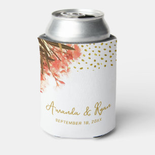 Orange Oleander Blume Gold Glitzer Wedding Dosenkühler