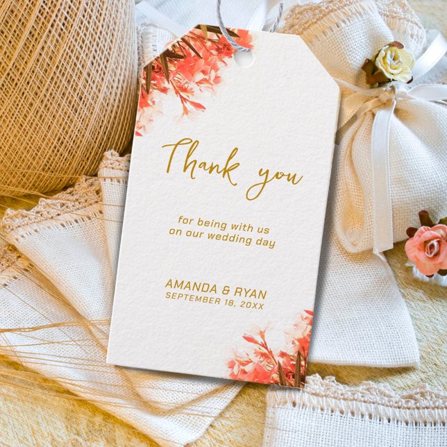 Orange Oleander Blume on Beach Wedding Danke Geschenkanhänger (Von Creator hochgeladen)