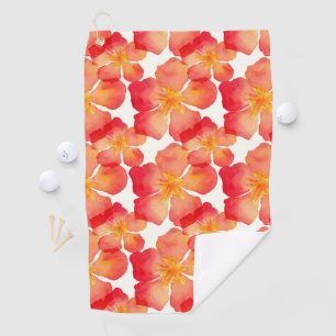 Orange Oleander-Blumenmuster Golfhandtuch