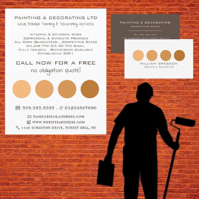 Orange Ombre Circles, Painter & Decorator Flyer (Von Creator hochgeladen)
