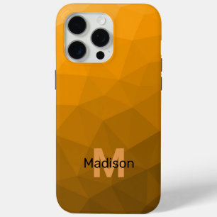 Orange ombre geometrisches Maschenmuster Monogram Case-Mate iPhone Hülle