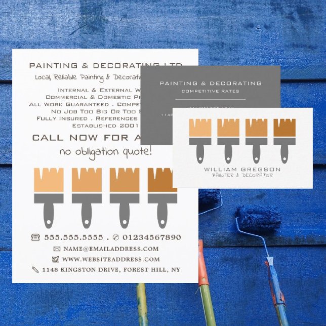 Orange Ombre Pinsel, Maler und Dekorator Flyer (Von Creator hochgeladen)