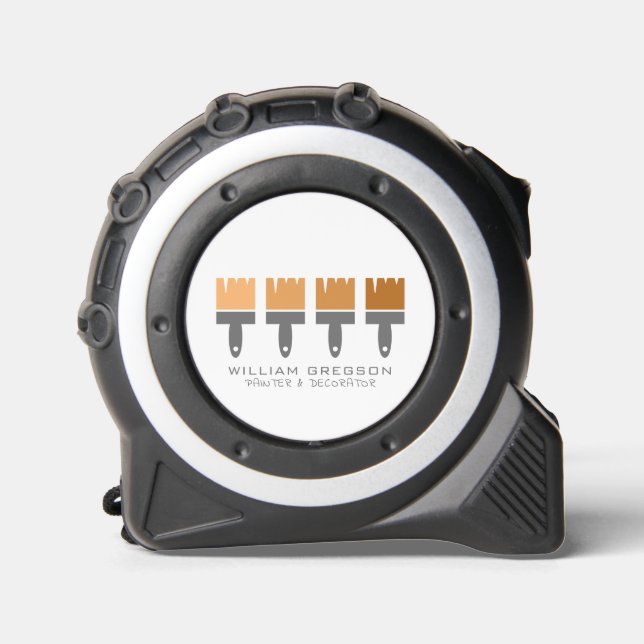 Orange Ombre Pinsel, Maler und Dekorator Maßband (Vorderseite)