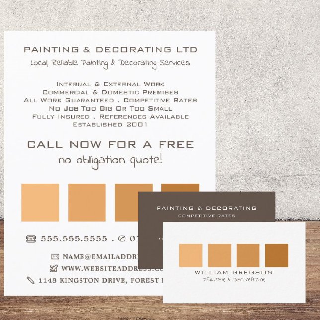 Orange Ombre Squares, Maler und Dekorator Flyer (Von Creator hochgeladen)