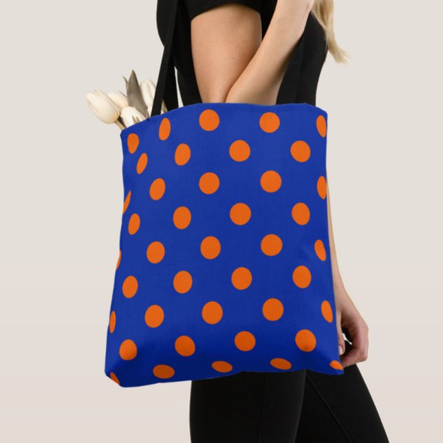 Orange On Blue Polka Dots Pattern Design  (Von Creator hochgeladen)