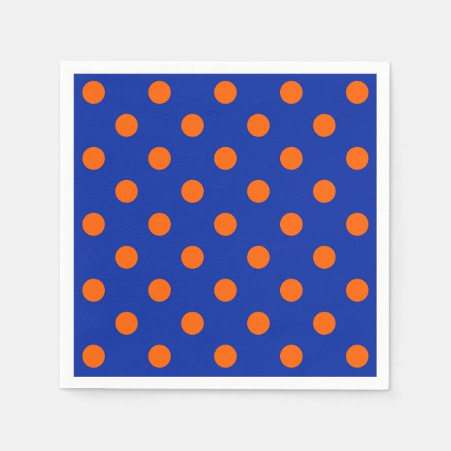 Orange On Blue Polka Dots Pattern Design  Serviette (Vorderseite)