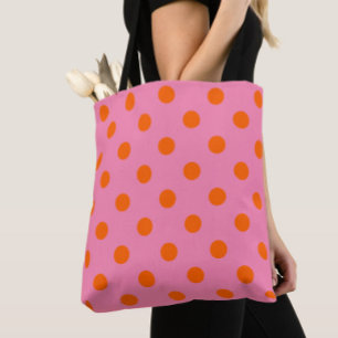 Orange on Pink Polka Dots Design