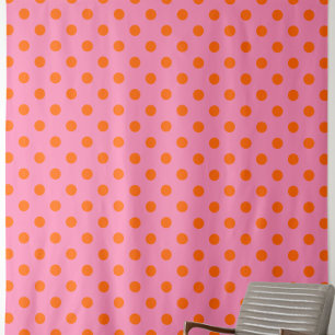 Orange on Pink Polka Dots Design Stoff
