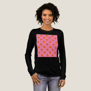 Orange on Pink Polka Dots Design Tri-Blend Shirt