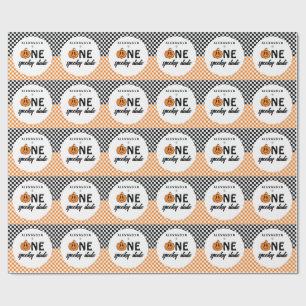 Orange One Spooky Dude Halloween 1. Geburtstag Geschenkpapier