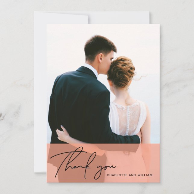 Orange Opaque | Vielen Dank für Ihre Hochzeitkarte Dankeskarte (Vorderseite)