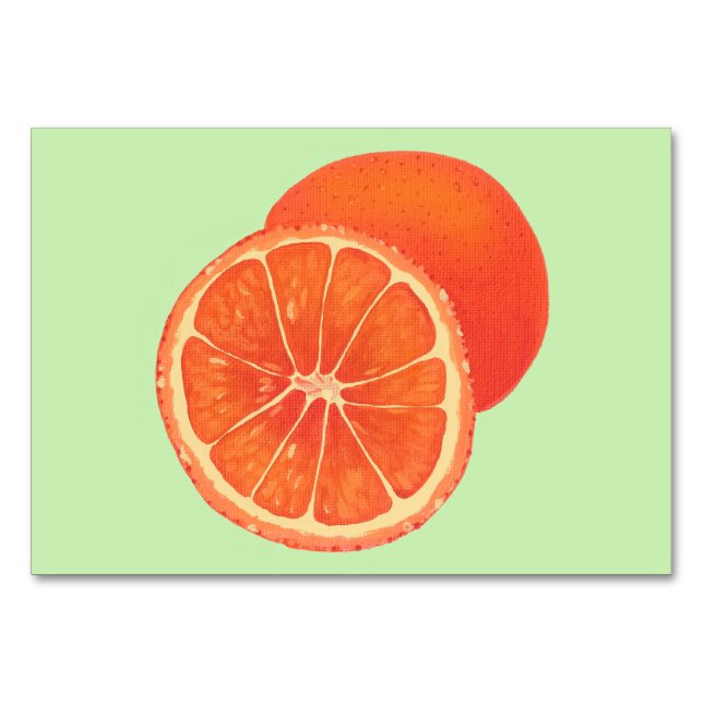Orange Orange Fruit Reading Flashcards Erwachsene Tischnummer (Vorderseite)