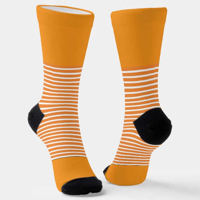 Orange + orange horizontale Streifen Socken (Gewinkelt)