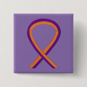 Orange & Orchid Awareness Ribbon Custom Buttons