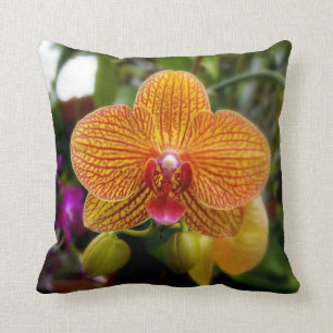 Orange Orchidee Kissen
