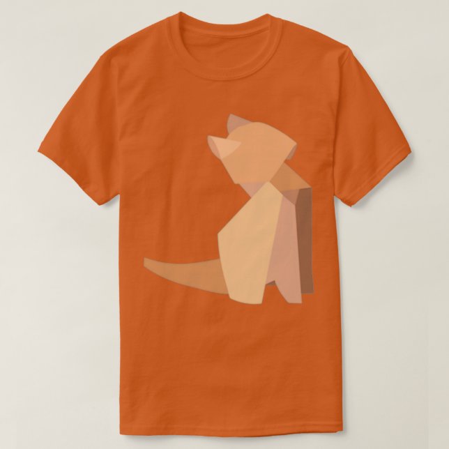 Orange Origami Cat T-Shirt (Design vorne)