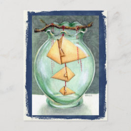 Orange Origami Fish Postkarte