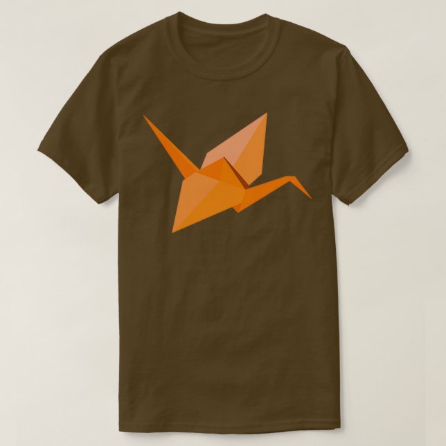 Orange Origami Paper Crane T-Shirt (Design vorne)