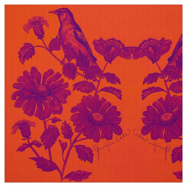 Orange Oriole Fabric Stoff (Muster)