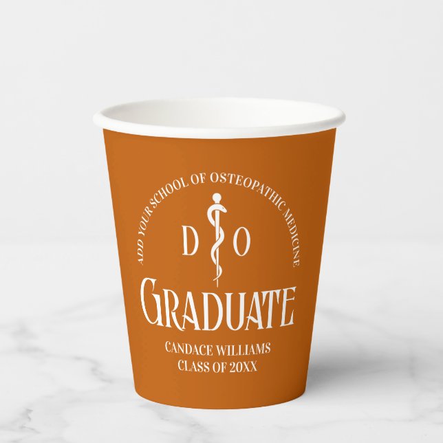 Orange Osteopathic Medical School Graduation Party Pappbecher (Vorderseite)