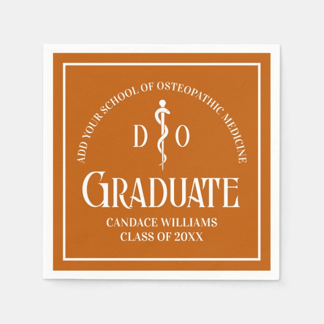 Orange Osteopathic Medical School Graduation Party Serviette (Vorderseite)