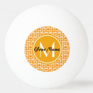 Orange Owls Custom Monogram Tischtennisball