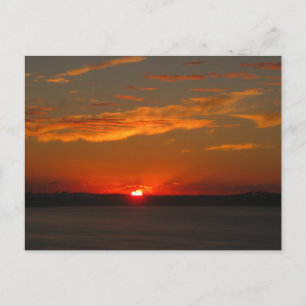 Orange Ozean Sonnenuntergangs Fotografie Postkarte