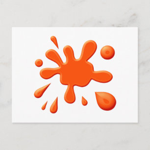 Orange Paint Splodge Postkarte