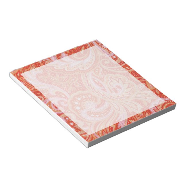 Orange Paisley Notizblock (angewinkelt)