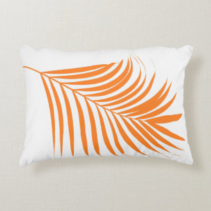 Orange Palm Tree Leaf Coastal Beach Tropische Kuns Dekokissen