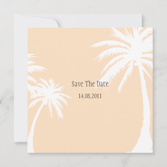 Orange Palm Tree Wedding Save the Date (Vorderseite)