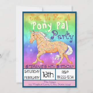 Orange Palomino Birthday II (Glitzern) Einladung