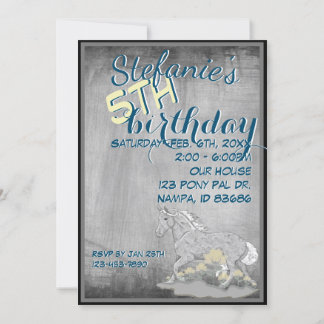 Orange Palomino Birthday III (graue Grunge Goth) Einladung