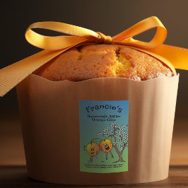 Orange Pals Funny Cartoon Cake Marmelade und mehr Lebensmitteletikett
