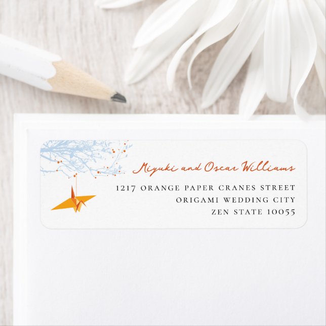 Orange Paper Crane Asian Wedding Address (Insitu)
