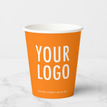 Orange Papiertassen mit individuellem Firmenlogo 8