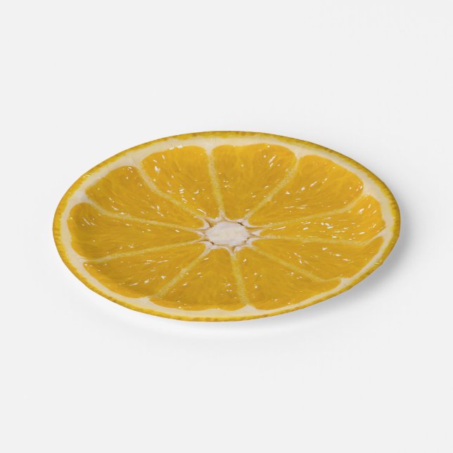 Orange Pappteller (Schrägansicht)