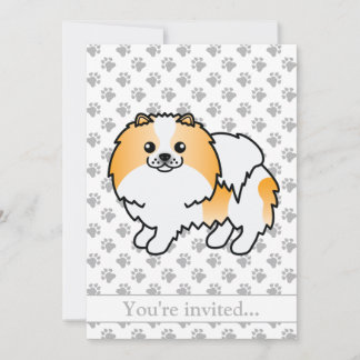 Orange Parti-Color Spitz Hund Geburtstagsparty Einladung
