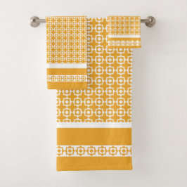 Orange Patchwork Badhandtuch Set