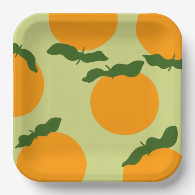 Orange pattern design pappteller (Vorderseite)