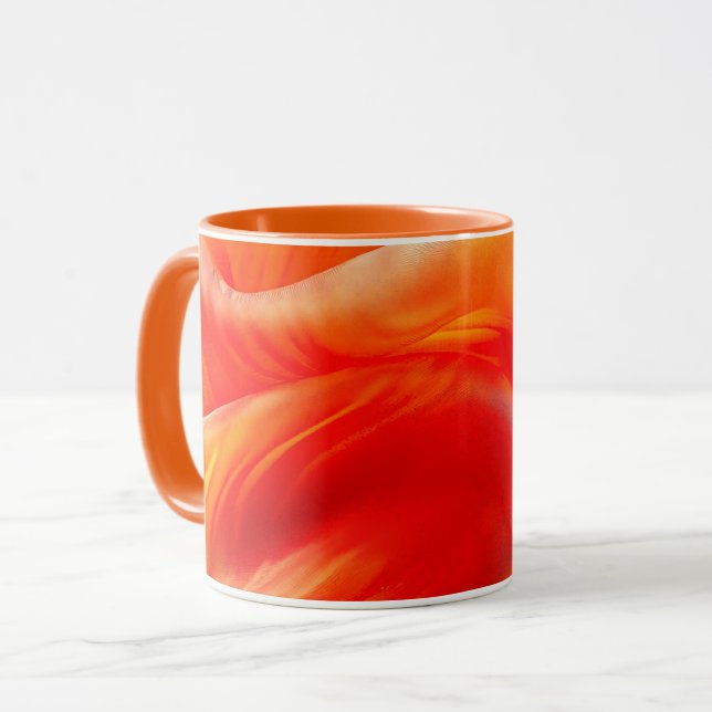 Orange Pattern Tasse (Vorderseite Links)